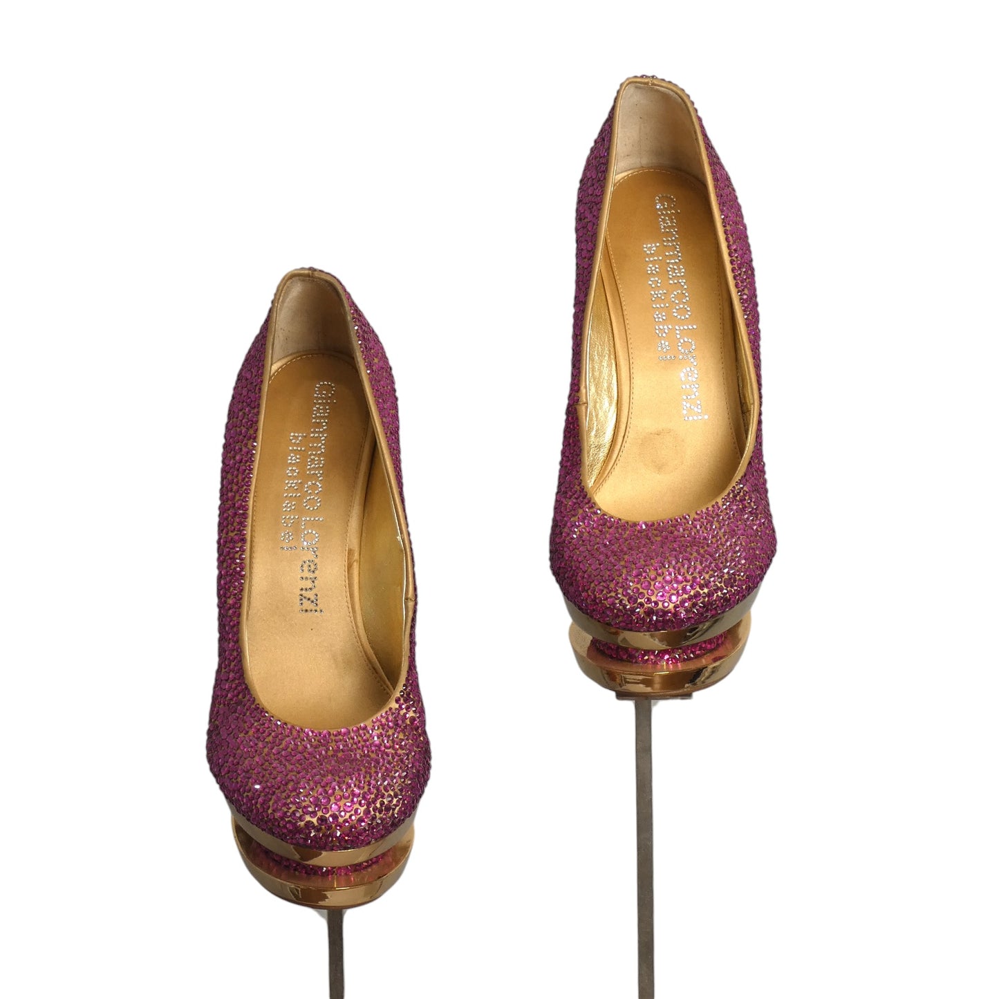 GIANMARCO LORENZI- NIB Swarovski Studded Platform Pumps, Size-39