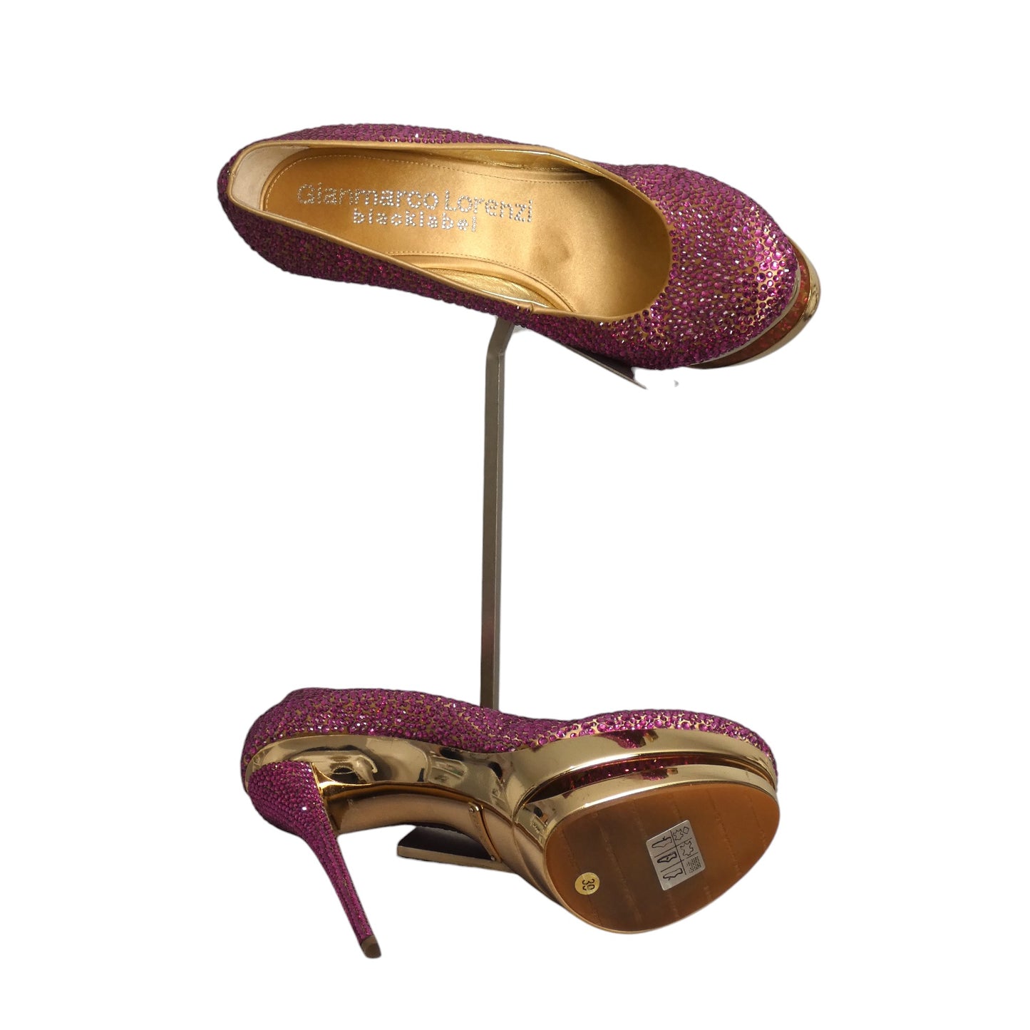 GIANMARCO LORENZI- NIB Swarovski Studded Platform Pumps, Size-39