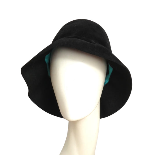 YVES SAINT LAURENT- 1970s Black Wool Felt Hat