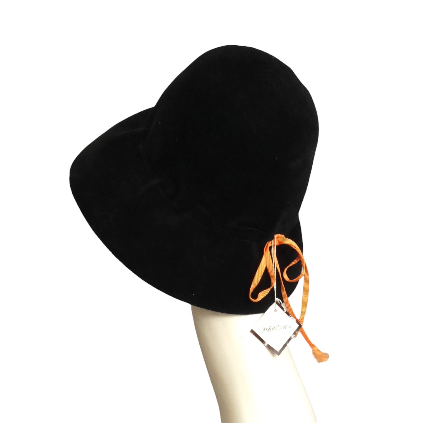 YVES SAINT LAURENT- 1970s Black Wool Felt Hat
