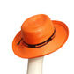 YVES SAINT LAURENT- 1970s Orange Straw Fedora