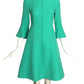GUCCI- 2016 Green Wool Shift Dress, Size 2