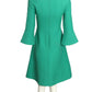GUCCI- 2016 Green Wool Shift Dress, Size 2