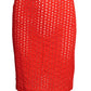 GIANNI VERSACE- NWT 2002 Red Cotton Eyelet Skirt, Size 6