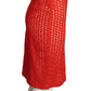 GIANNI VERSACE- NWT 2002 Red Cotton Eyelet Skirt, Size 6