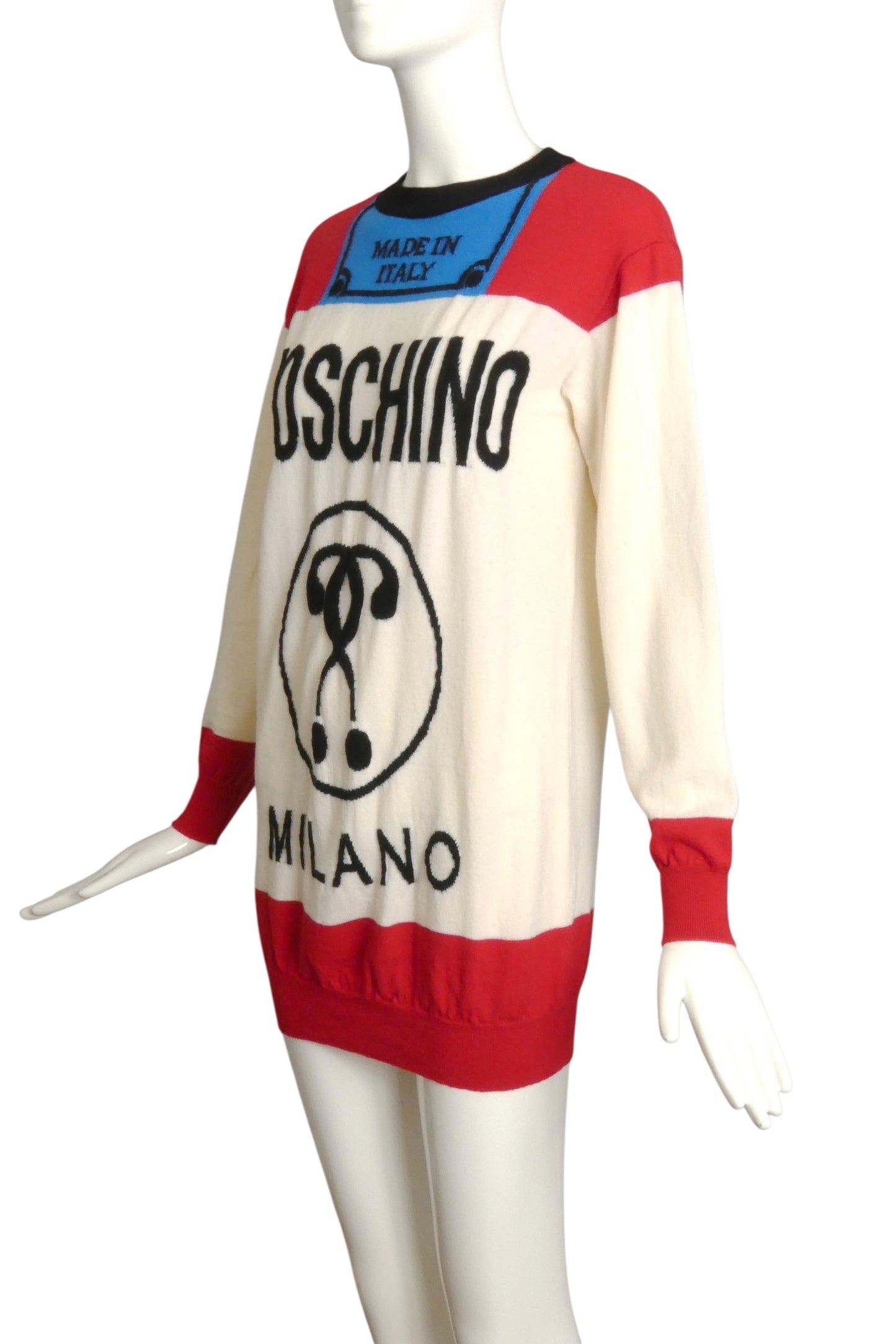 MOSCHINO COUTURE- 2016 Multi Color Cigarette Tunic Sweater, Size XS