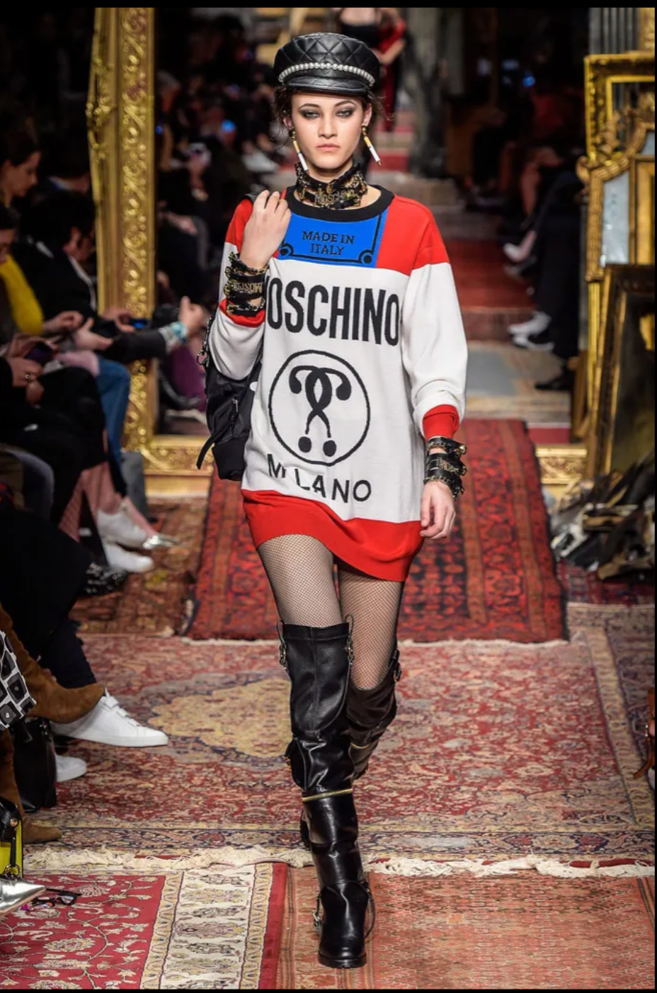 MOSCHINO COUTURE- 2016 Multi Color Cigarette Tunic Sweater, Size XS