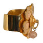 YVES SAINT LAURENT- Gold Metal & Enamel Flower Cuff