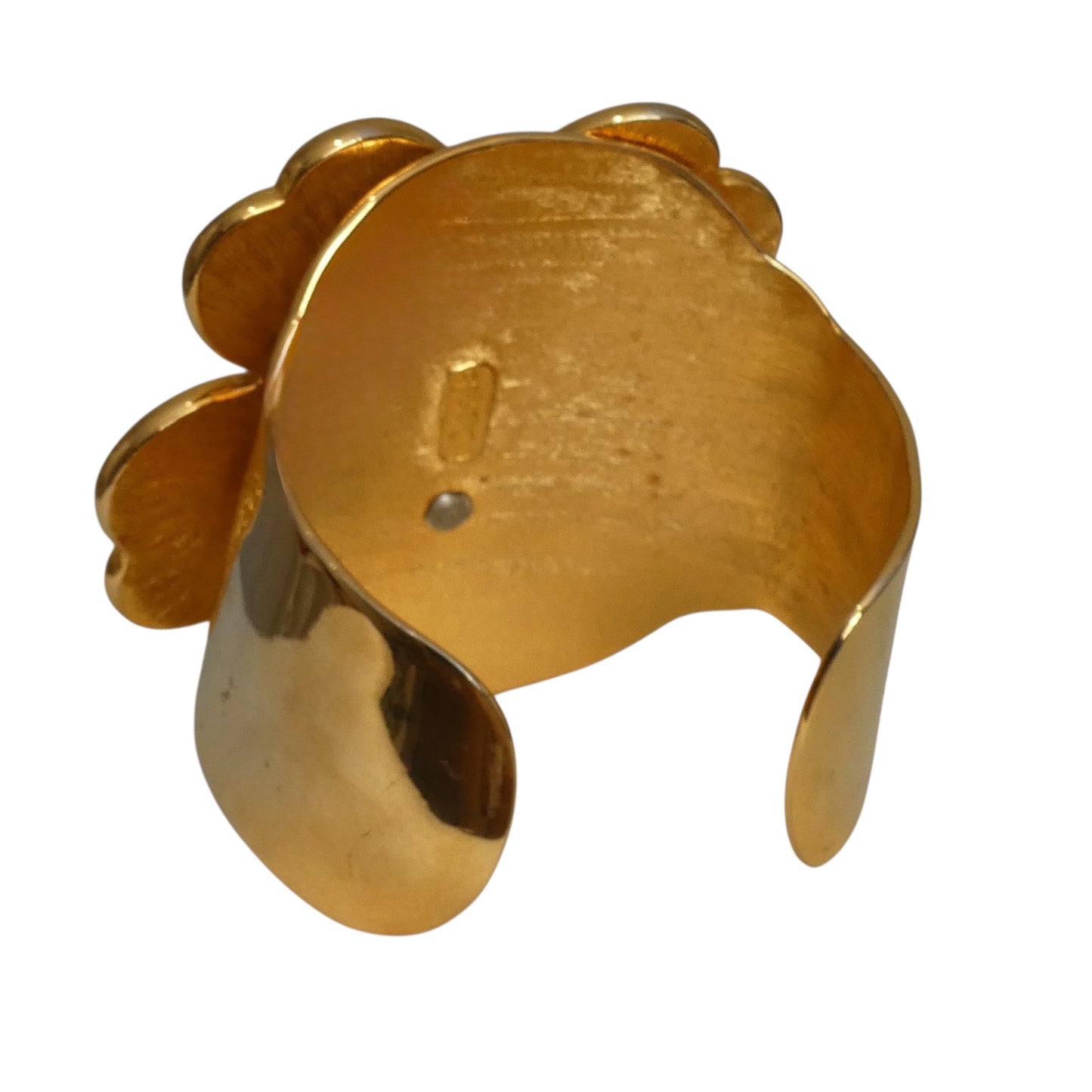 YVES SAINT LAURENT- Gold Metal & Enamel Flower Cuff