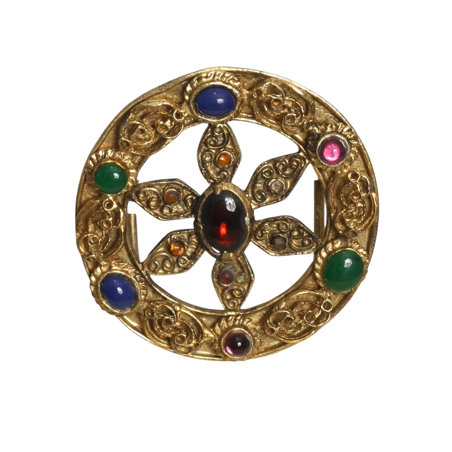 YVES SAINT LAURENT- 1980s Brass & Gripoix Buckle
