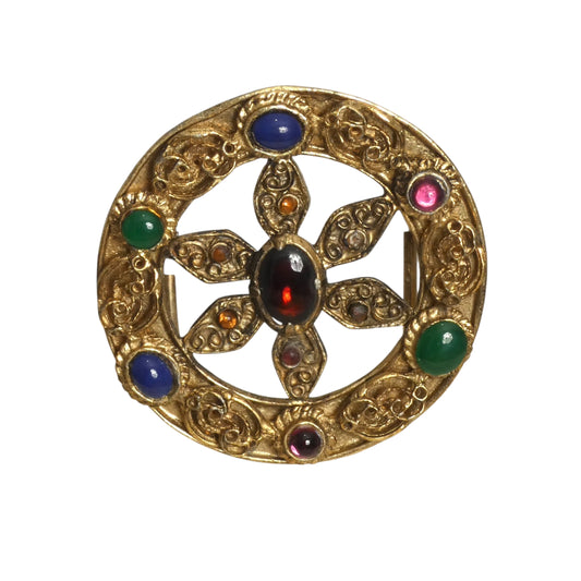 YVES SAINT LAURENT- 1980s Brass & Gripoix Buckle