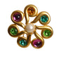 GIVENCHY- Gold & Rhinestone Flower Brooch