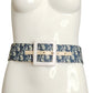 CHRISTIAN DIOR- 1980s Blue & White Oblique Belt, Waist 27"
