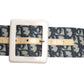 CHRISTIAN DIOR- 1980s Blue & White Oblique Belt, Waist 27"