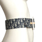 CHRISTIAN DIOR- 1980s Blue & White Oblique Belt, Waist 27"