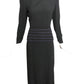 1940s Black Crepe Cocktail Dress, Size 6