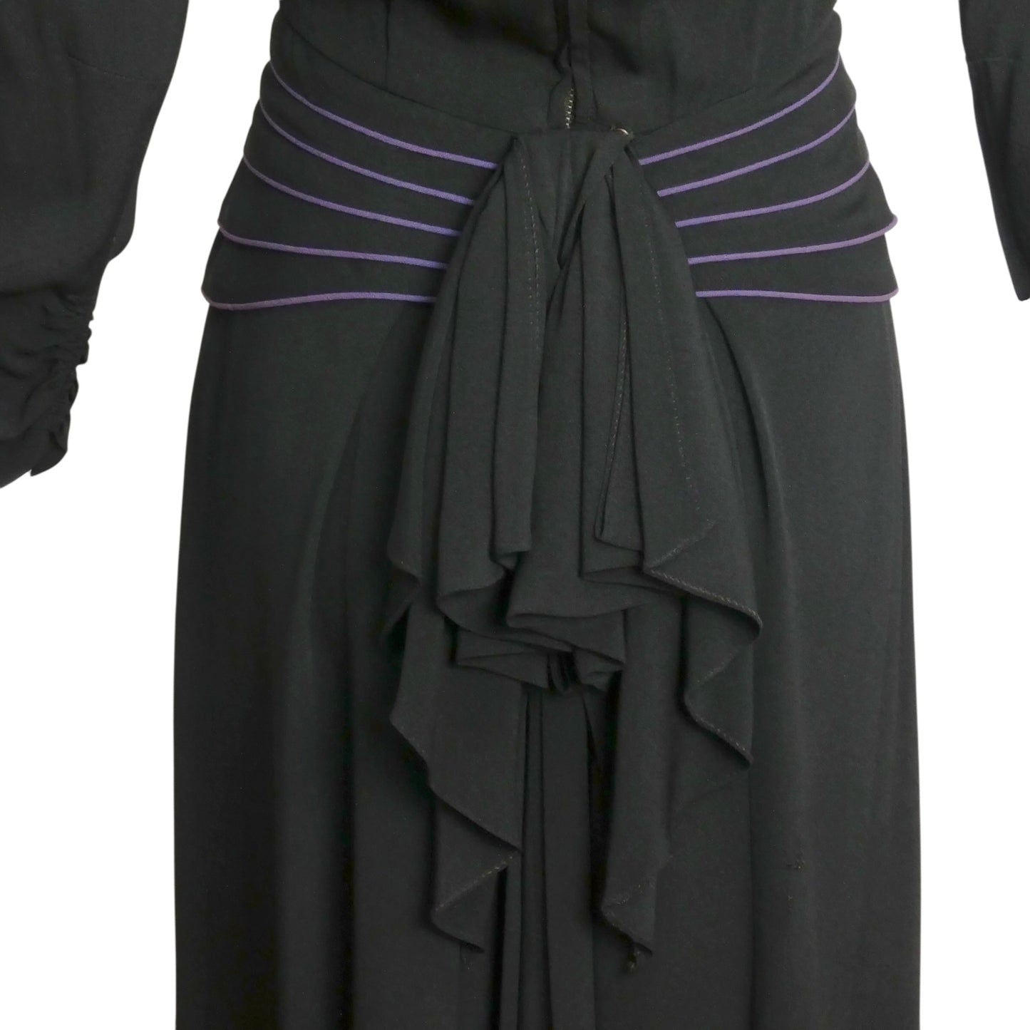 1940s Black Crepe Cocktail Dress, Size 6