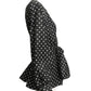 ANDRE LAUG- 1980s Polka Dot Taffeta Blouse, Size 16