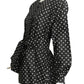 ANDRE LAUG- 1980s Polka Dot Taffeta Blouse, Size 16