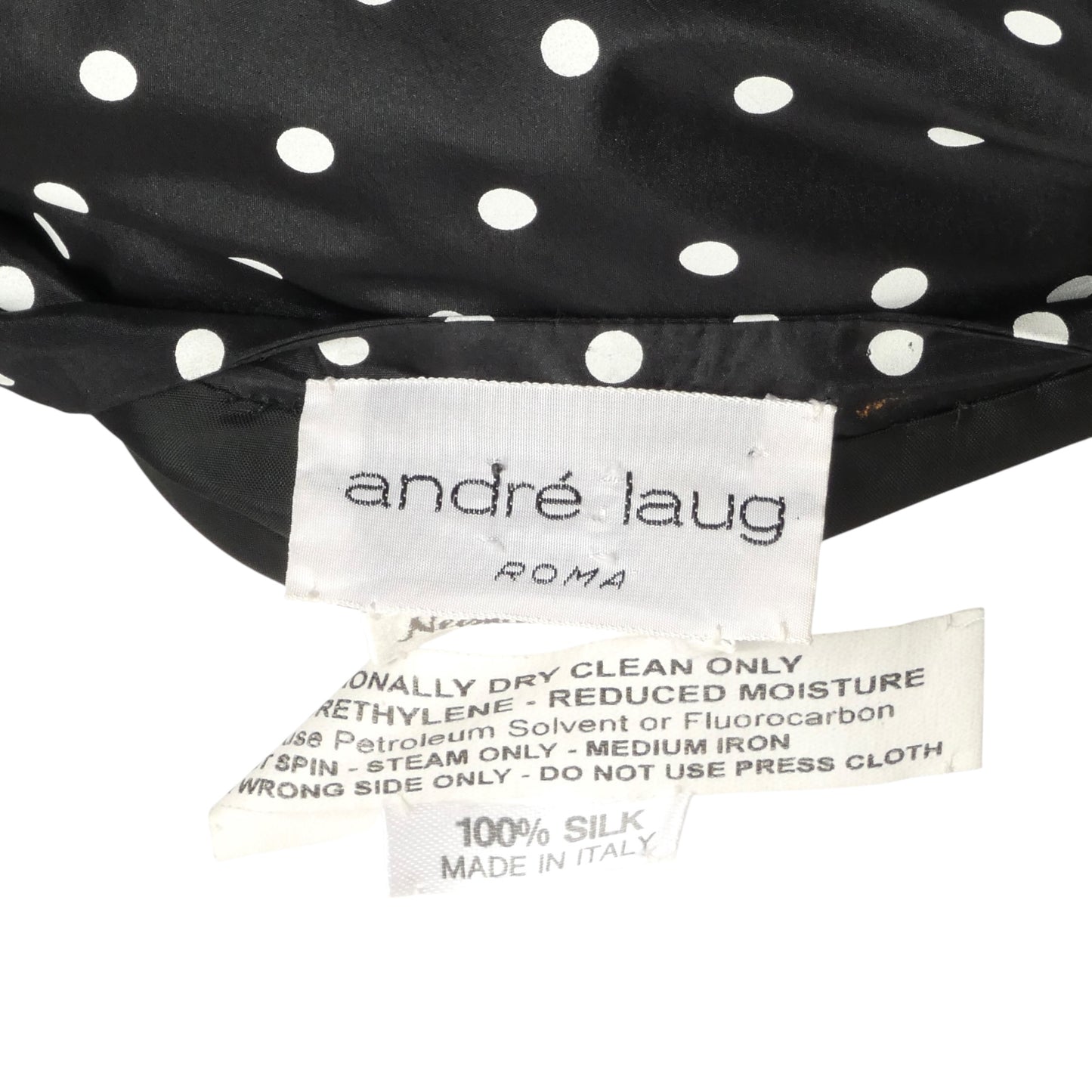ANDRE LAUG- 1980s Polka Dot Taffeta Blouse, Size 16