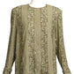 ANDRE LAUG- 1980s Green Bead & Sequin Tunic, Size 18