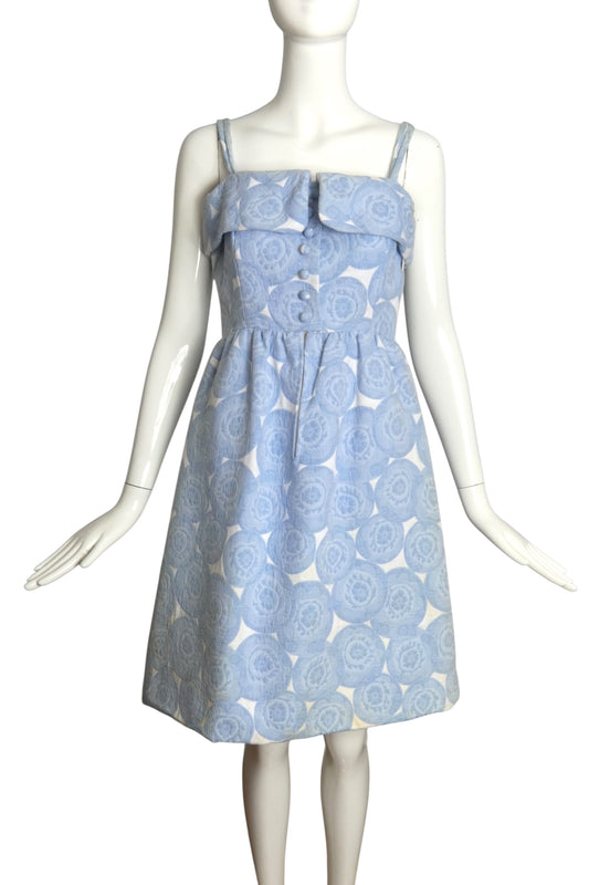 GEOFFREY BEENE- AS IS 1960s Cotton Jacquard Dress, Size 4