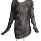 MAISON MARGIELA- NWT 2021 Black Chiffon Blouse, Size 6 AS IS