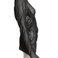 MAISON MARGIELA- NWT 2021 Black Chiffon Blouse, Size 6 AS IS