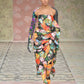 RICHARD QUINN- 2018 Strapless Floral Taffeta Dress, Size 8