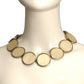 YVES SAINT LAURENT- 1983 Lucite & Silver Plastic Disc Necklace
