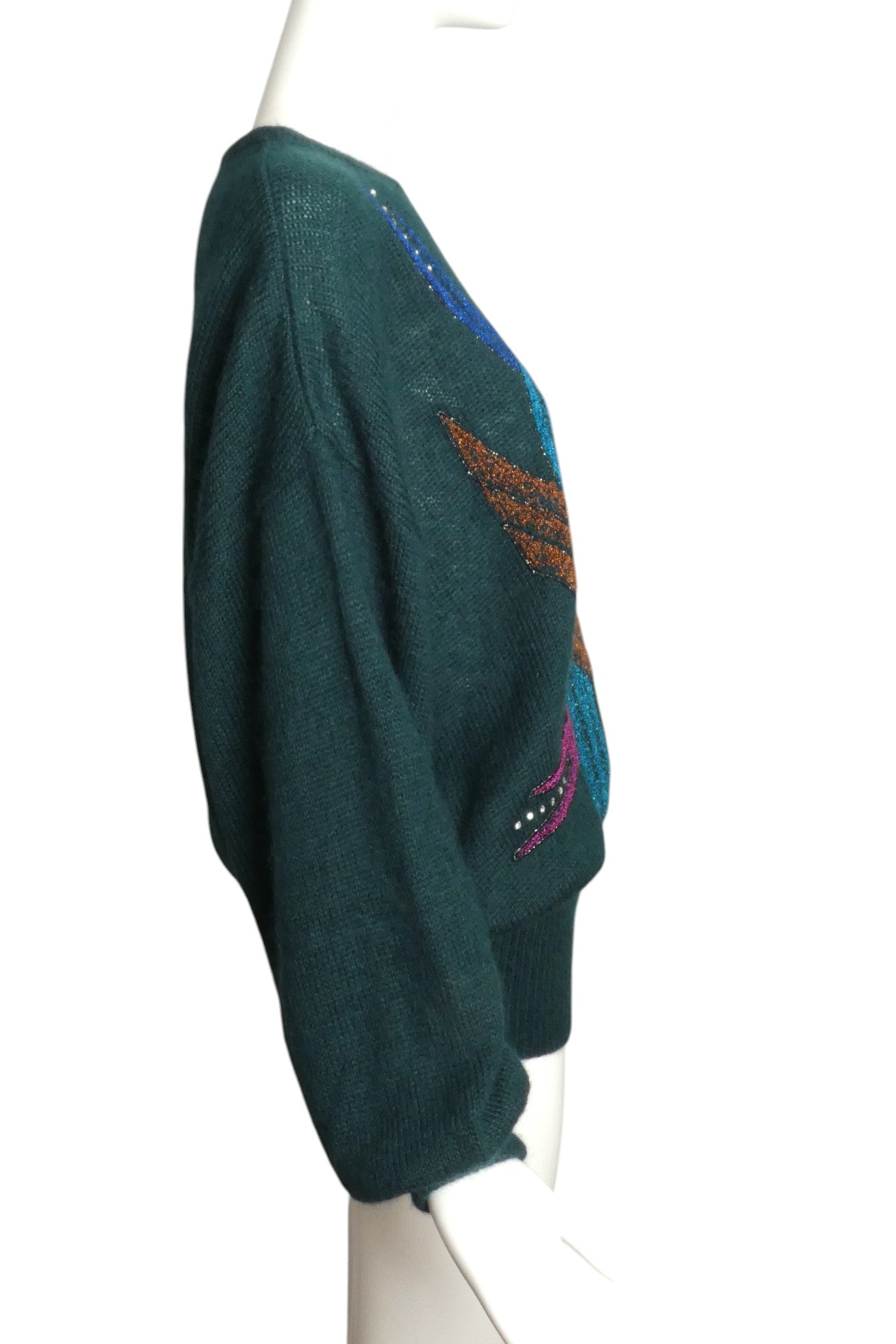ESCADA- 1980s Rhinestone Knit Sweater, Size 10