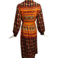 OSCAR DE LA RENTA- 1970s Print Knit Dress, Size 10