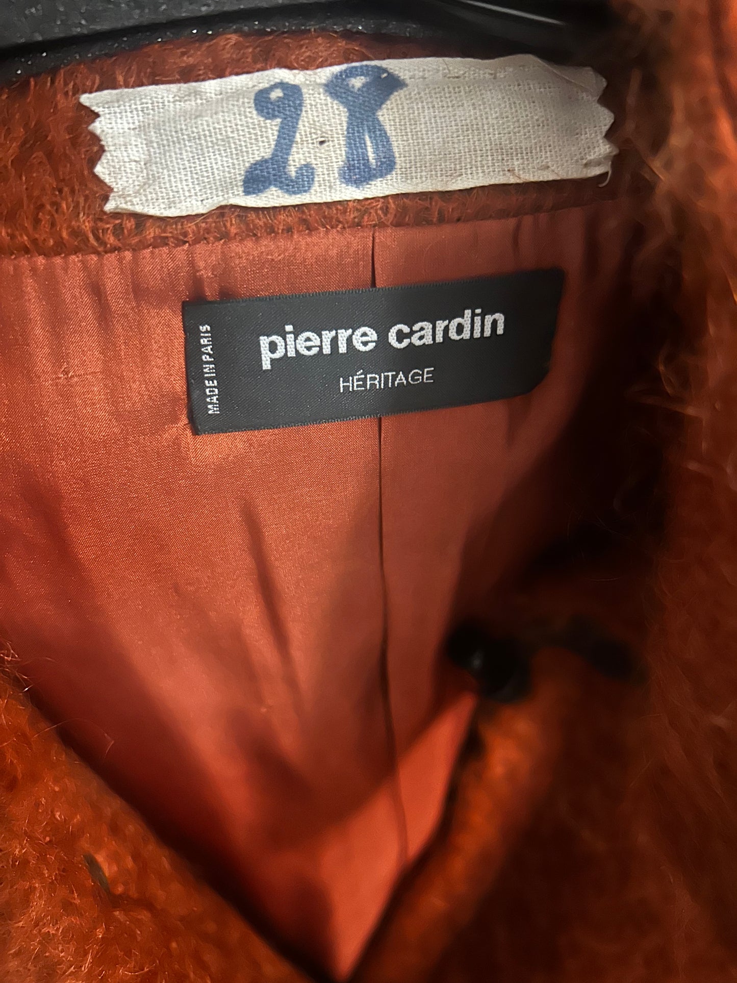 PIERRE CARDIN HAUTE COUTURE- 1992 Orange Mohair Jacket, Size 10