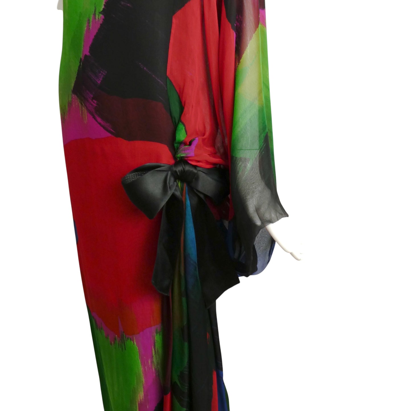 PIERRE CARDIN HAUTE COUTURE- 2005 Multi Color Print Chiffon Gown, Size 8