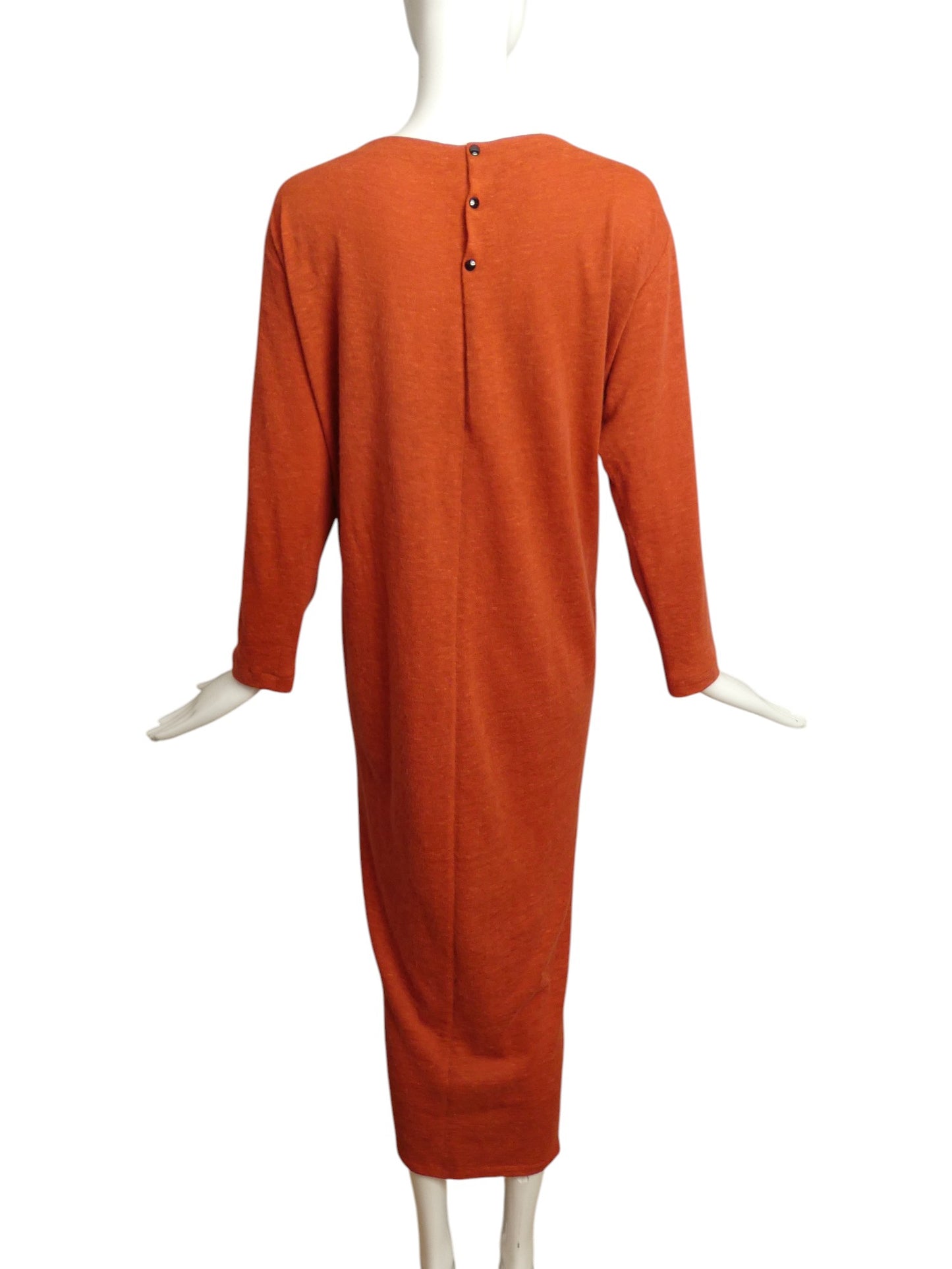 PIERRE CARDIN HAUTE COUTURE- 1985 Orange Wool Knit Dress, Size 8