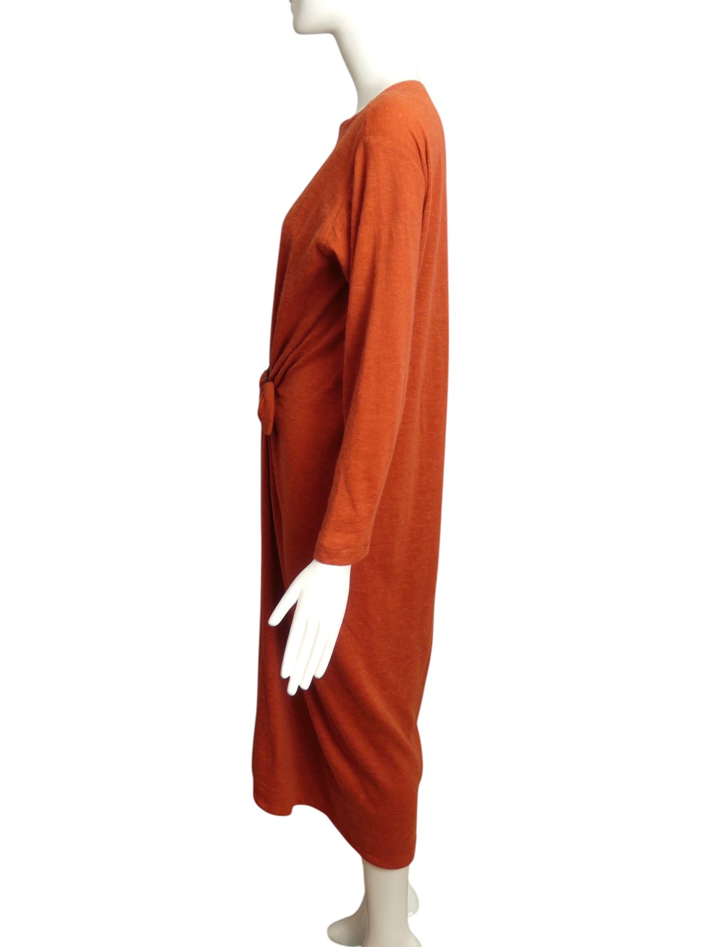 PIERRE CARDIN HAUTE COUTURE- 1985 Orange Wool Knit Dress, Size 8