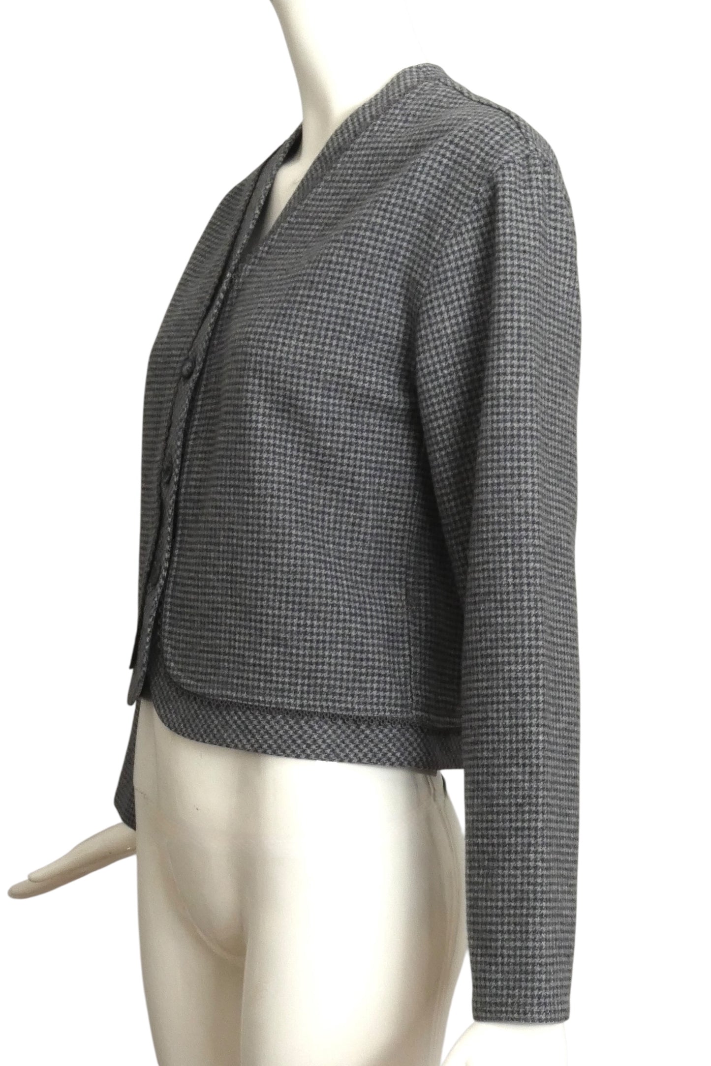 GEOFFREY BEENE- 1970s Wool Houndstooth Jacket, Size 4