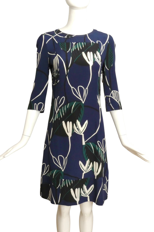 MARNI- 2014 Print Silk Shift Dress, Size 2
