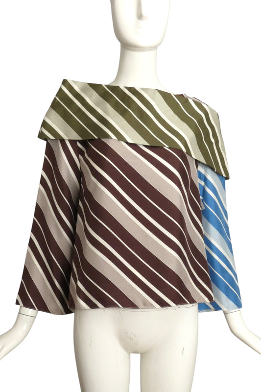 J.W. ANDERSON- Striped Silk Blouse, Size 4