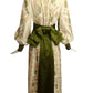 RONALD AMEY- 1970s Embroidered Silk Maxi Gown, Size 4