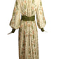 RONALD AMEY- 1970s Embroidered Silk Maxi Gown, Size 4