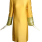 NORMAN NORELL- AS IS 1960s Yellow Rhinestone Trim Dress, Size 8