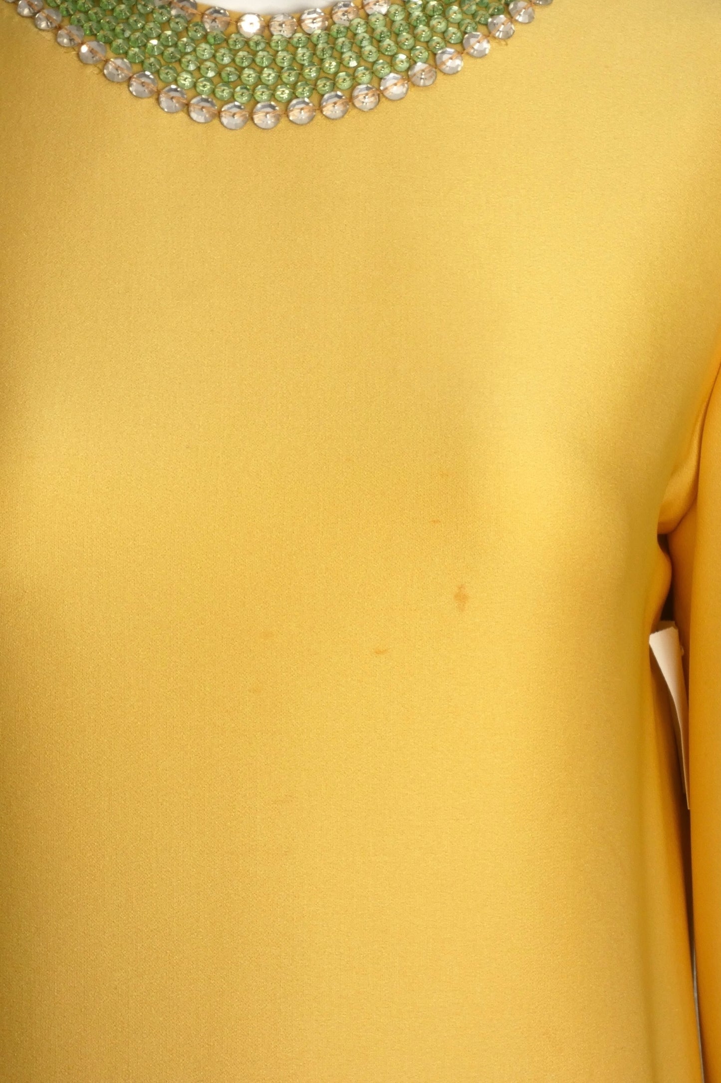 NORMAN NORELL- AS IS 1960s Yellow Rhinestone Trim Dress, Size 8