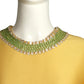 NORMAN NORELL- AS IS 1960s Yellow Rhinestone Trim Dress, Size 8