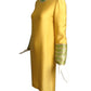 NORMAN NORELL- AS IS 1960s Yellow Rhinestone Trim Dress, Size 8