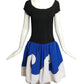 LANVIN- 1988 Black Knit & Blue Faille Dress, Size 8