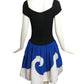 LANVIN- 1988 Black Knit & Blue Faille Dress, Size 8
