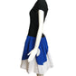 LANVIN- 1988 Black Knit & Blue Faille Dress, Size 8