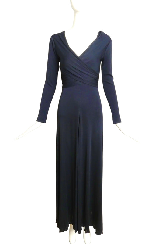 SCOTT BARRIE- 1970s Black Jersey Knit Dress, Size 4