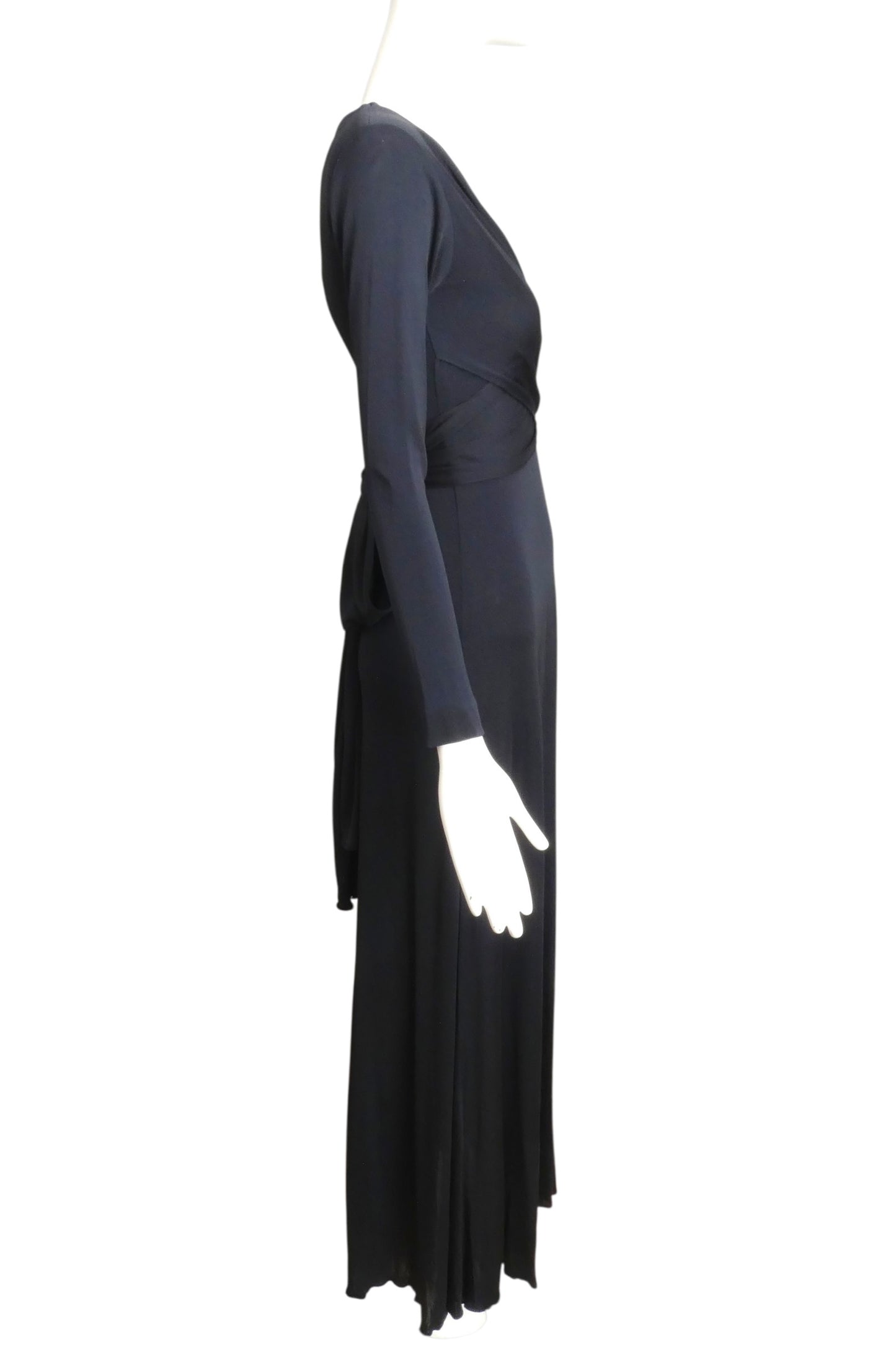 SCOTT BARRIE- 1970s Black Jersey Knit Dress, Size 4